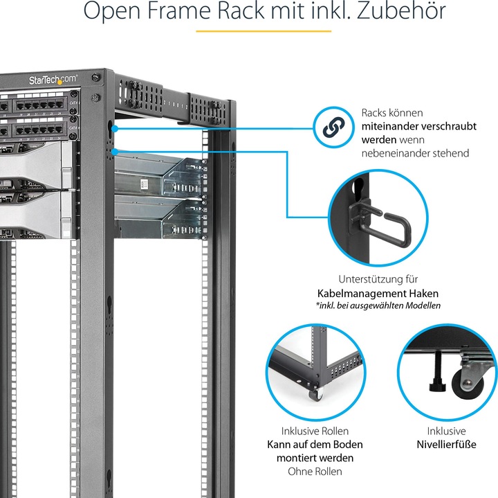 Actual product image StarTech open frame (25 RU, 19 inch rack)