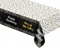 Productafbeelding GoDan B&C Happy Birthday Folientischdecke schwarz 137x183cm (183 x 137 cm)