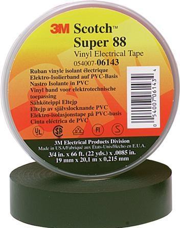 3M Scotch® Super 88 vinyl tape sort 38mmx13mx0,22mm