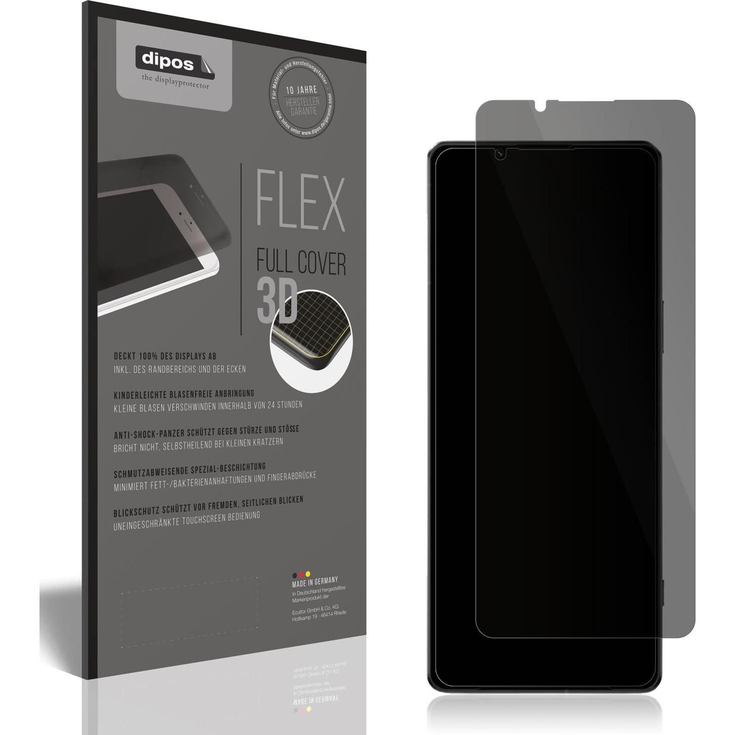 Dipos Blickschutzfolie 2-Way Anti-Shock (2 Stück, Sony Xperia 1 IV), Smartphone Schutzfolie, Transparent