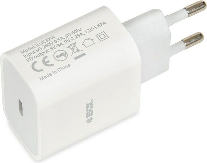 Actual product image iBox C-37 USB-C PD20W WALL CHARGER USB-C TO LIGHTNING CABLE (20 W)