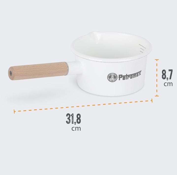 Produktbild Petromax Emaille Stieltopf 1L ws (Edelstahl, Emaille, 16.80 x 8.70 cm)