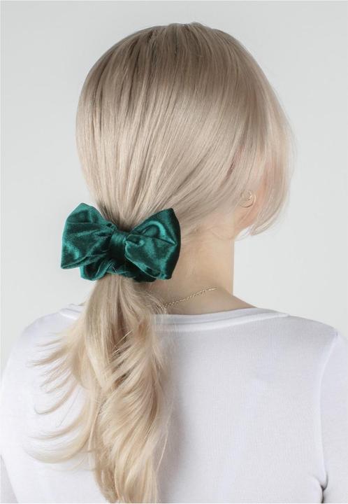 Produktbild Trisa Hair - Velvet Scrunchie & Bow Hair Clip Green