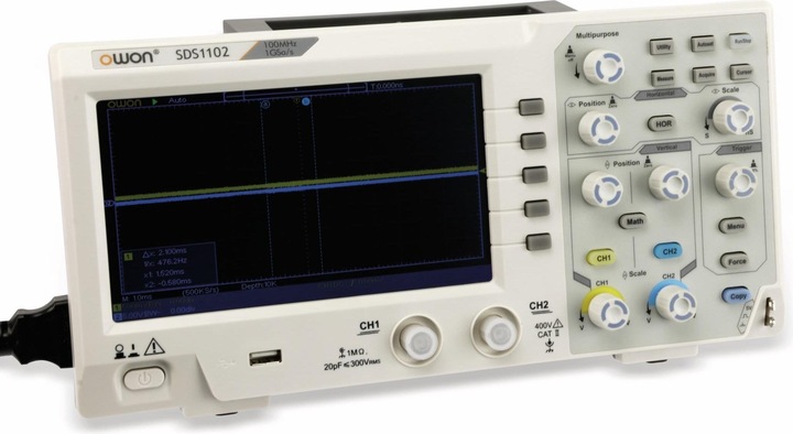 Produktbild Owon Oszilloskop,, SDS1102, 2-Kanal 100 MHz, USB
