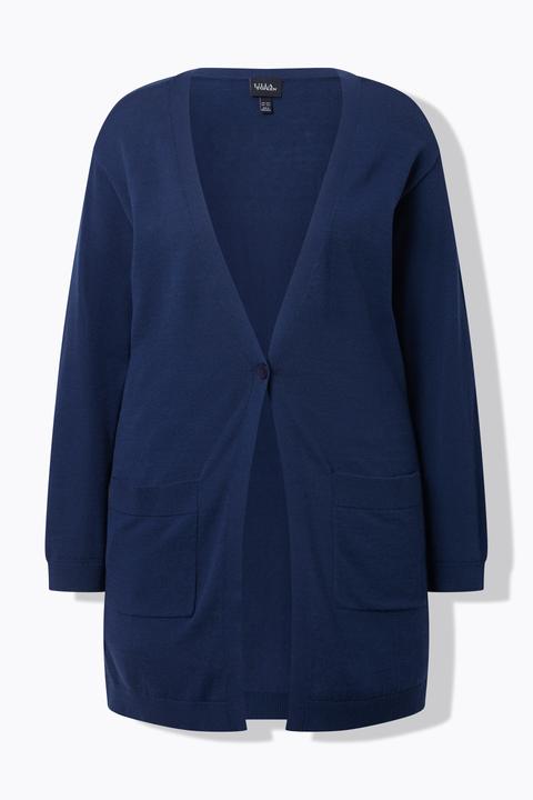 Produktbild Ulla Popken Strickjacke, Knopfverschluss, V-Ausschnitt, Langarm (62)