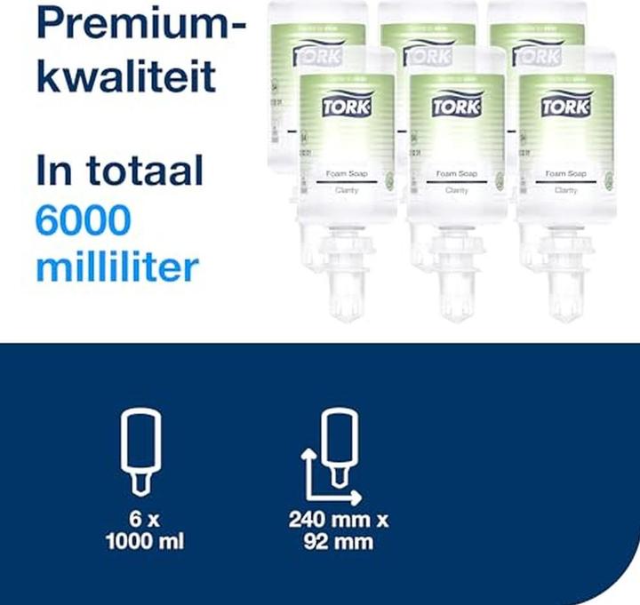 Immagine prodotto Tork 520201, Mani, Sapone in schiuma, Trasparente, 1000 ml, 1,03 kg, 92 mm (Sapone liquido, 1000 ml)