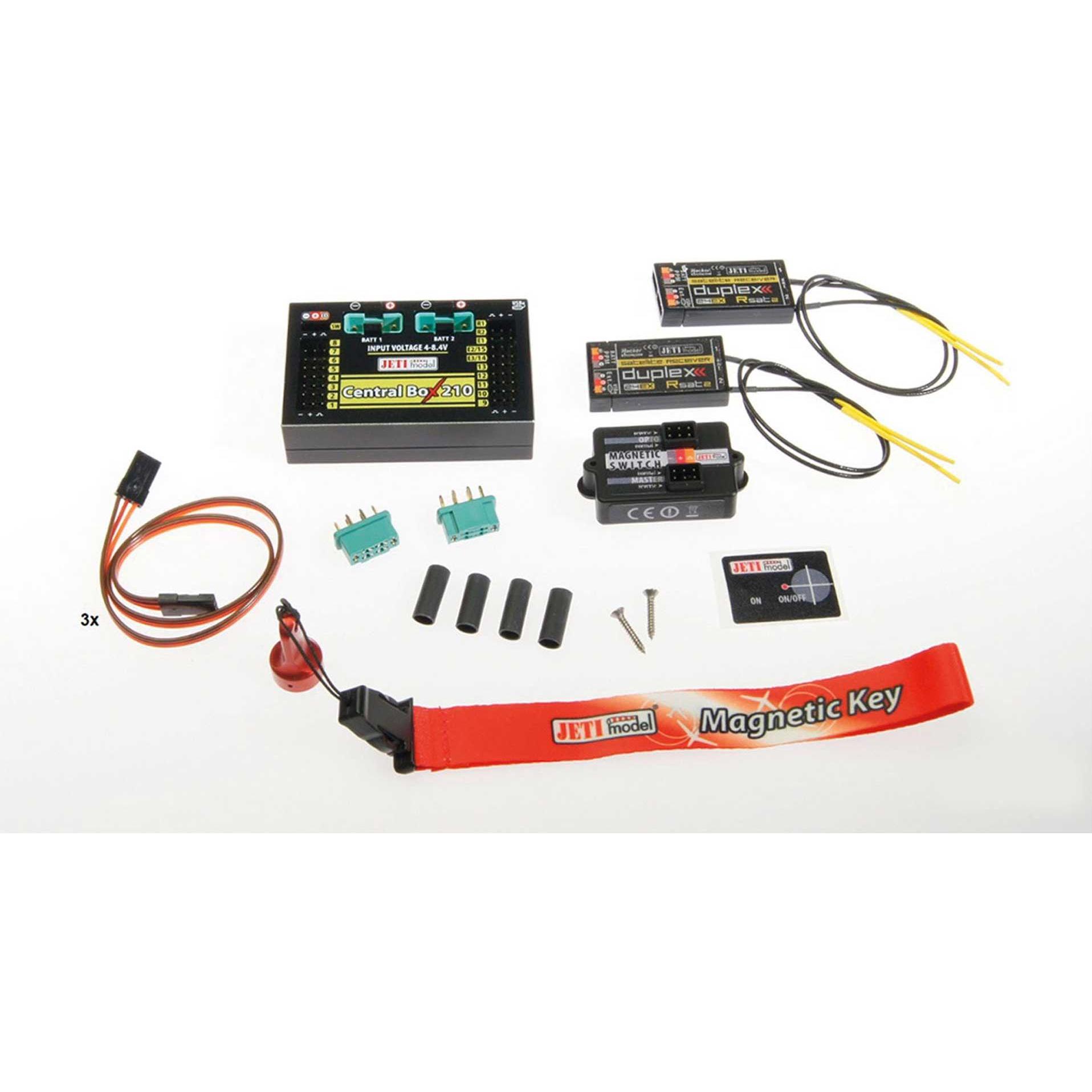 Jeti Akkuweiche Central Box 210 + 2x Rsat2 + Magentic SW