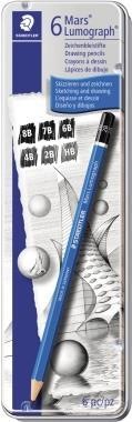 Actual product image Staedtler Pencil Mars® Lumograph® 100 Lead thickness: 2 mm Designation of hardness: 8B, 7B, 6B, 4B, 2 (2 mm, 6B, 4B, 7B, 2B, 8B, HB, 1 x)