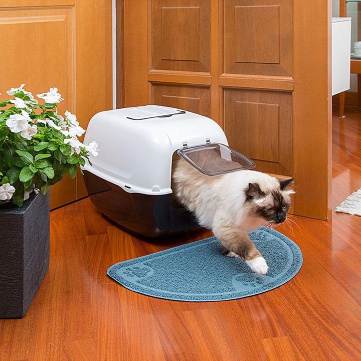 Actual product image Ferplast Cat House Toilet Prima Black (Cat litter tray open)