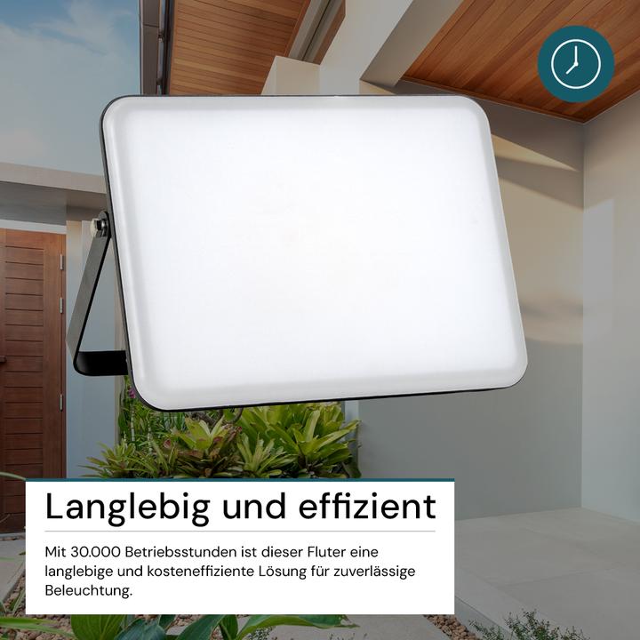 Produktbild Luxula LED-Fluter mit Schnellverbinder, EEK: F, 10W, 1000lm, 4000K, schwarz (1000 lm)