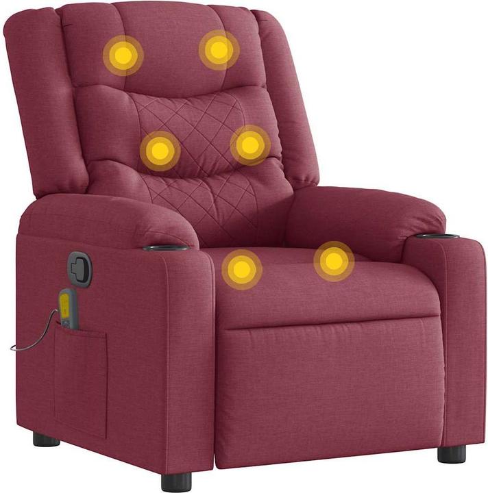 Actual product image vidaXL Massage chair wine red fabric