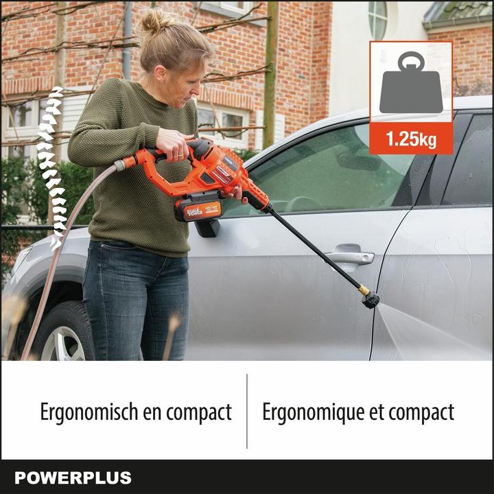 Actual product image Powerplus Dual Power high pressure cleaner 20V - excl. battery and charger (Rechargeable battery operated)