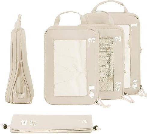 Actual product image Only-Bags.Store 5-piece compression case organiser set for rucksack compression packing cubes Packing cubes