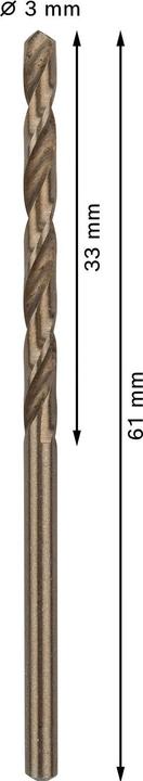 Image du produit Bosch Professional Zubehör Forets hélicoïdaux PRO Stainless Steel HSS-Co, 3 x 33 x 61 mm (3 mm)
