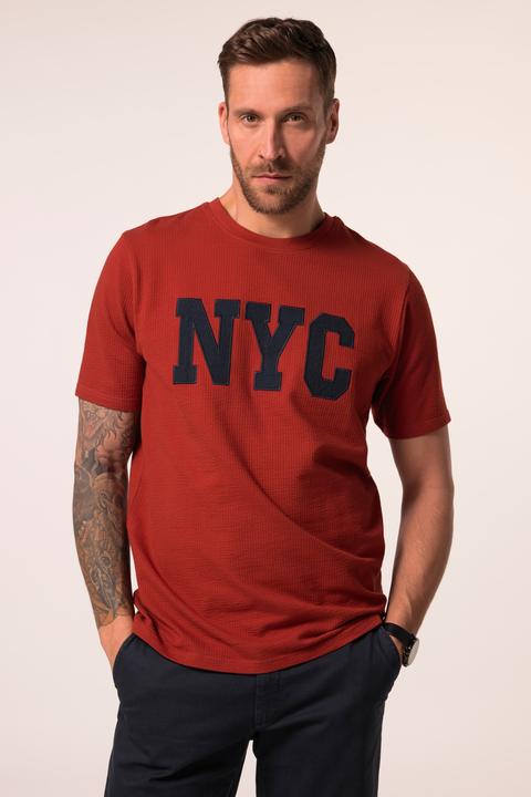 Produktbild JP1880 T-Shirt, Halbarm, Indigo-Färbung, NYC Applikation, Rundhals (5XL)