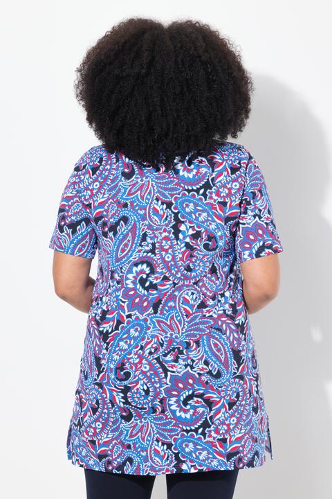 Produktbild Ulla Popken Longshirt, gemustert, A-Linie, V-Ausschnitt, Halbarm (68)
