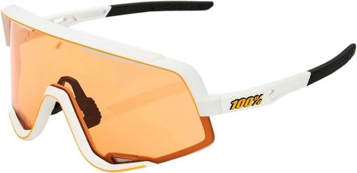 Actual product image 100% Glendale Sports Glasses (Soft Tact Off White, Persimmon)