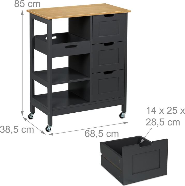 Produktbild Relaxdays Küchenwagen