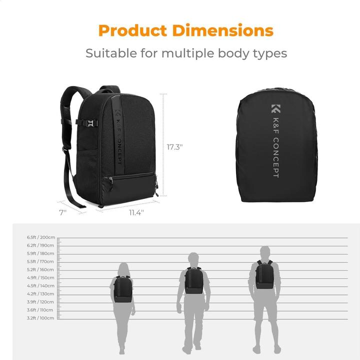 Actual product image K&F Concept KF Concept Kf13044v10 Unisex Camera Backpack (Photo backpack)
