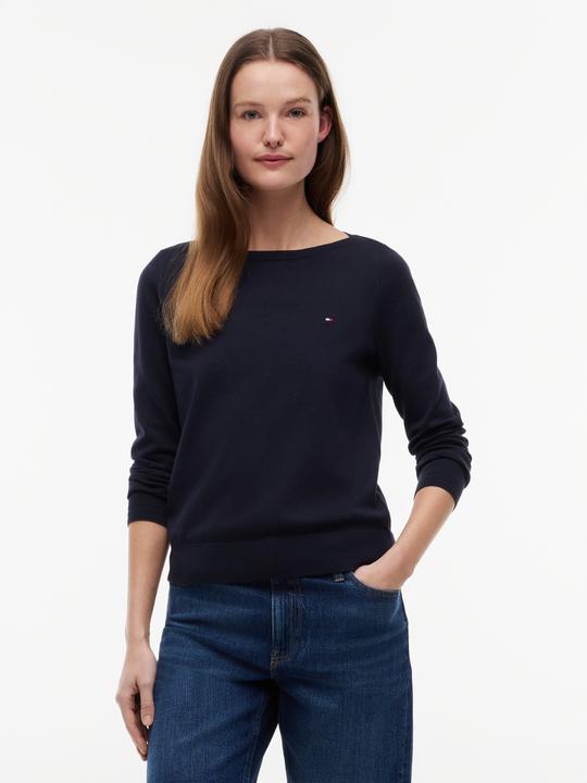 Produktbild Tommy Hilfiger Damen Pullover Co Jersey Stitch Sweater U-Boot-Ausschnitt (M)