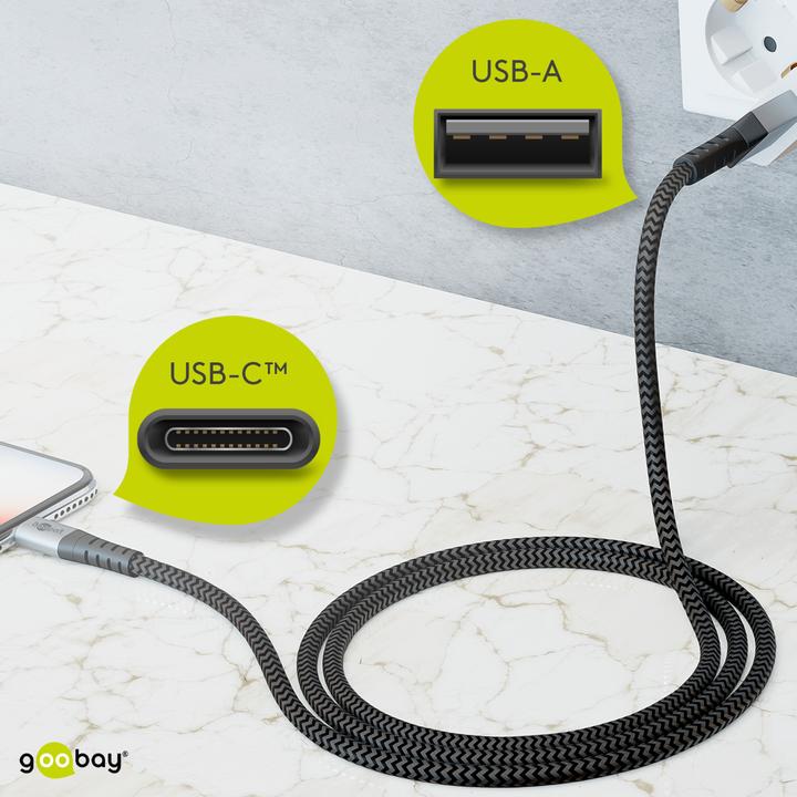 Actual product image Goobay USB A – USB C (1 m, USB 2.0, 60 W)