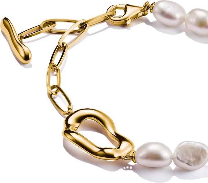 Immagine prodotto Thomas Sabo Perlenarmband Natural Beauty vergoldet (19 cm, Argento 925)