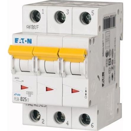Eaton, Schutzschalter, Sicherungsautomat, 3-polig, 25A, C-Charakteristik, 6 kA, 400 V, Breite 3 Module