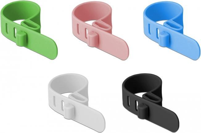Actual product image Delock Silicone cable tie reusable 10 pieces assorted colors (Plastic cable ties, 80 mm, 10 pcs.)