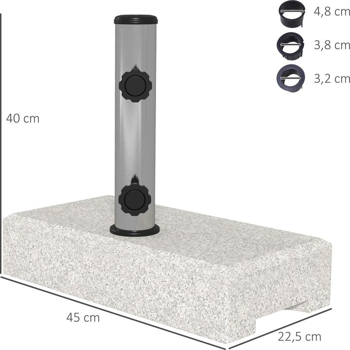 Produktbild Outsunny Sonnenschirmständer Granit Grau