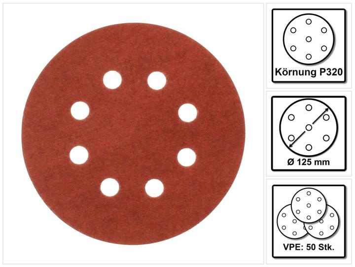 Productafbeelding Makita Schuurpapier met klittenband Ø 125mm korrel 320 ( 50 stuks ) (P320)