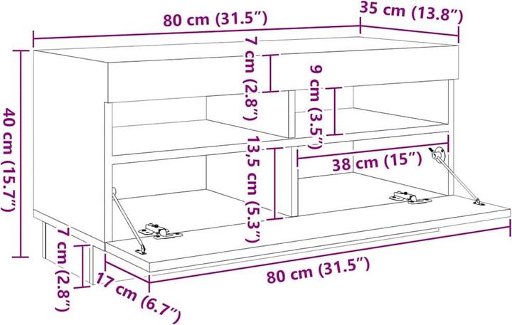 Actual product image vidaXL Ulysses (260 x 35 x 40 cm)