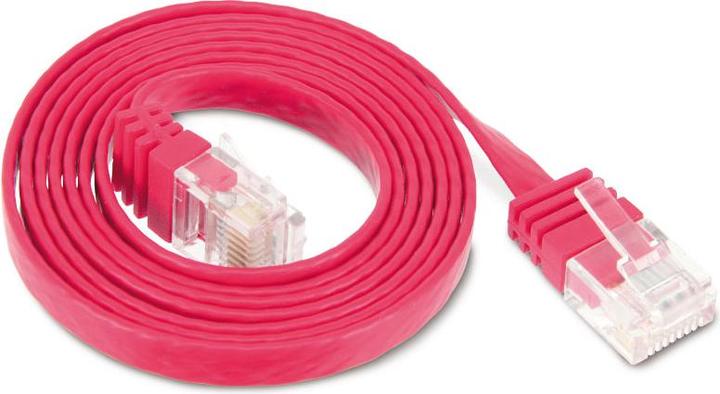 Produktbild Tecline Patchkabel Cat.6 U/UTP, ungeschirmt, flach, rot, 3.0m superflaches Patchkabel z.B. für die Verlegung (U/UTP, CAT6, 3 m)