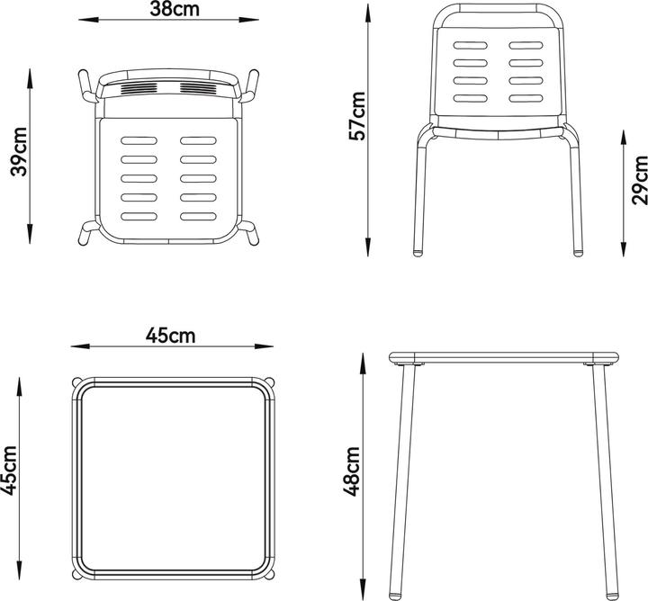 Produktbild Casa.Pro Kindersitzgruppe Etroubles 3-tlg. Stahl Mehrfarbig