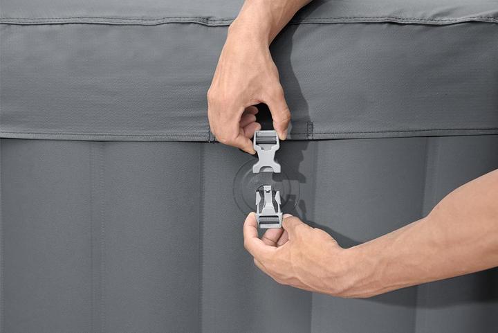 Actual product image Bestway LAY-Z-SPA Santorini Energieeffizienter s marter aufblasbarer Whirlpool 5–7 Pers. (7 Persons)