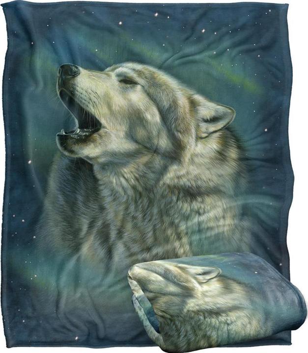 Produktbild Aurora Heulender Wolf Decke Seidig Supersoft (152 x 127 cm)