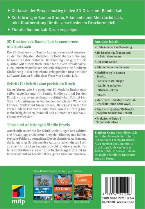 Image du produit 3D-Druck mit Bambu Lab (Allemand, Stephan Knaus, 2026)