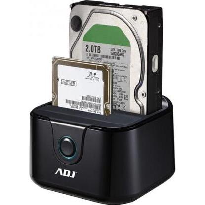 ADJ Docking station Ah01t Double per hdd (2.5", 3.5"), Case per hard disk, Nero
