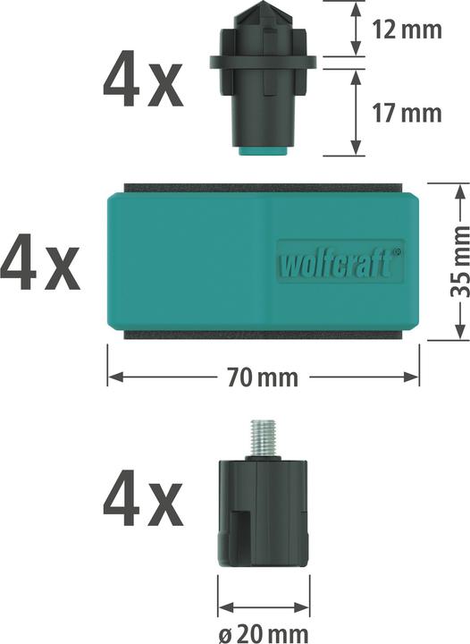 Productafbeelding wolfcraft 4 werkstuksteunen
