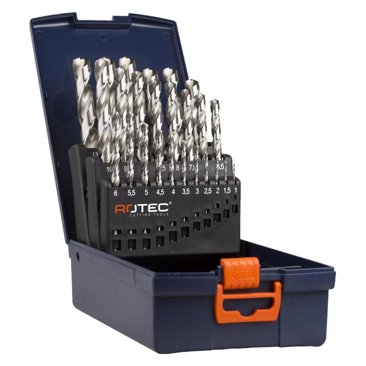 Rotec, Boorbitje, Rex Hss Steelmaster Borenset 25-Delig (1 Mm Tot 13 Mm)