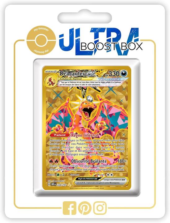 Image du produit My-booster Dracaufeu ex 228/197 Tera Shiny Gold Ultraboost X Écarlate et Violet 03 Flammes Obsidiennes (Français, Pack de boosters)