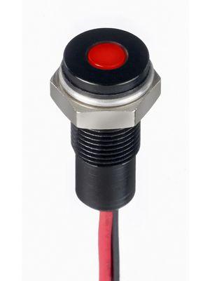 Produktbild RS PRO 6mm flush IP67 sealed black LED, red 24V
