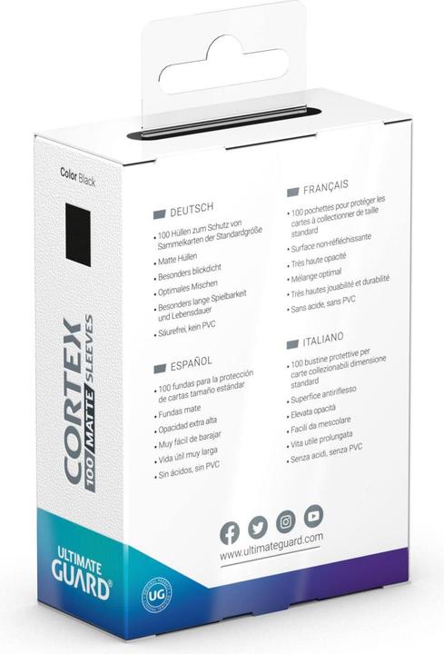 Actual product image Ultimate Guard Kartenhülle Cortex Sleeves Standard Matt-Schwarz 100