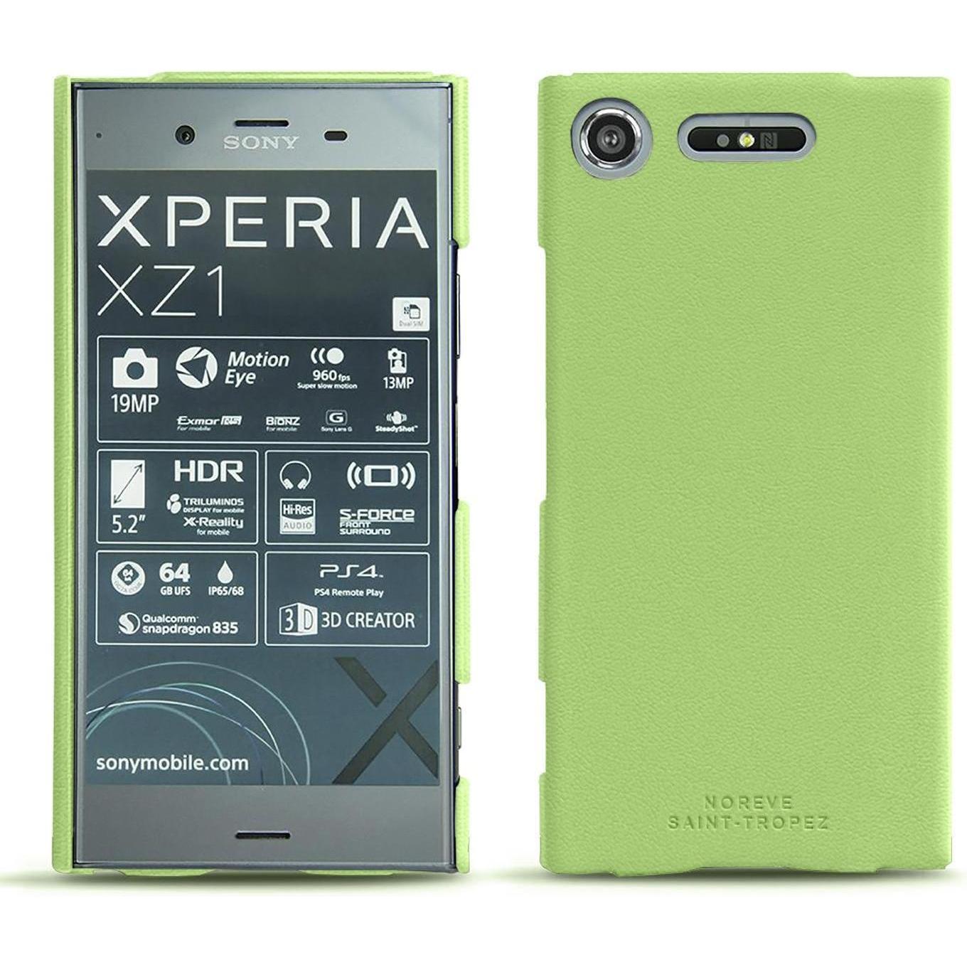 Noreve Lederschutzhülle (Sony Xperia XZ1), Smartphone Hülle, Grün