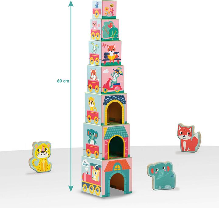 Produktbild Ses Tiny Talents Stacking Blocks Tower mit Tierfiguren