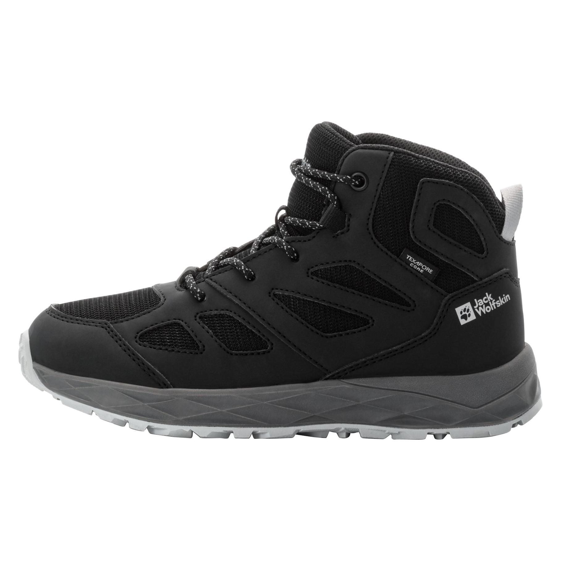 Jack Wolfskin, Unisex, Wanderschuhe, Woodland 2 Texapore Mid K (28), Schwarz
