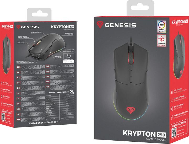 Produktbild Genesis NMG-1771 Maus rechts USB Typ-A Optisch 6400 DPI (Kabelgebunden)
