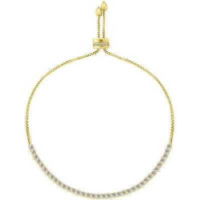 Brilio, Armschmuck, Silver - Elegant gold-plated bracelet with zircons BRC91Y