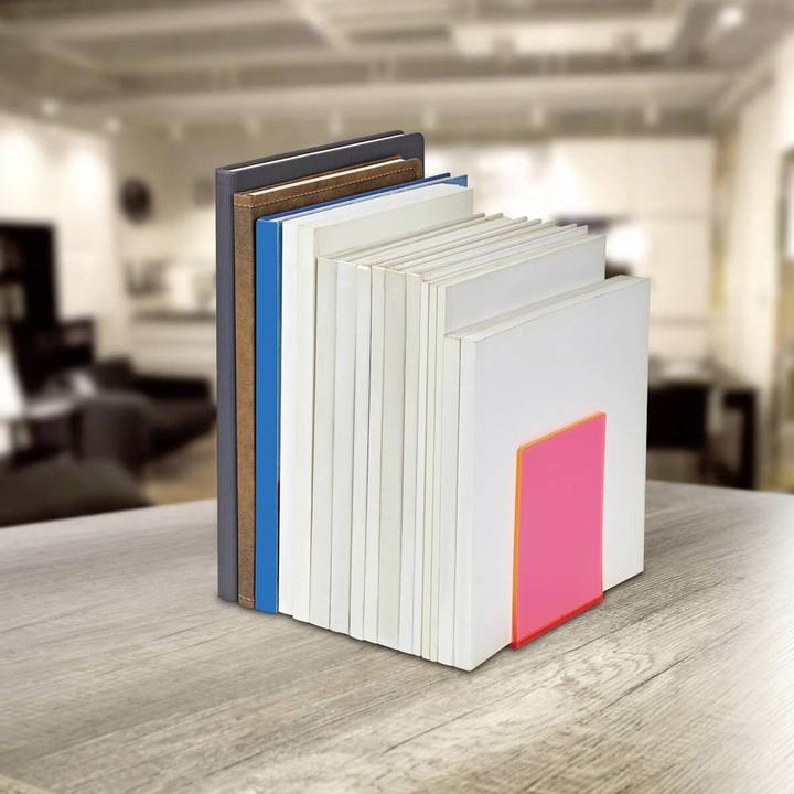 Productafbeelding Maul Buchstütze 10x10x13cm 3513621 transparent pink 2 Stück (10 x 10 x 13 cm)