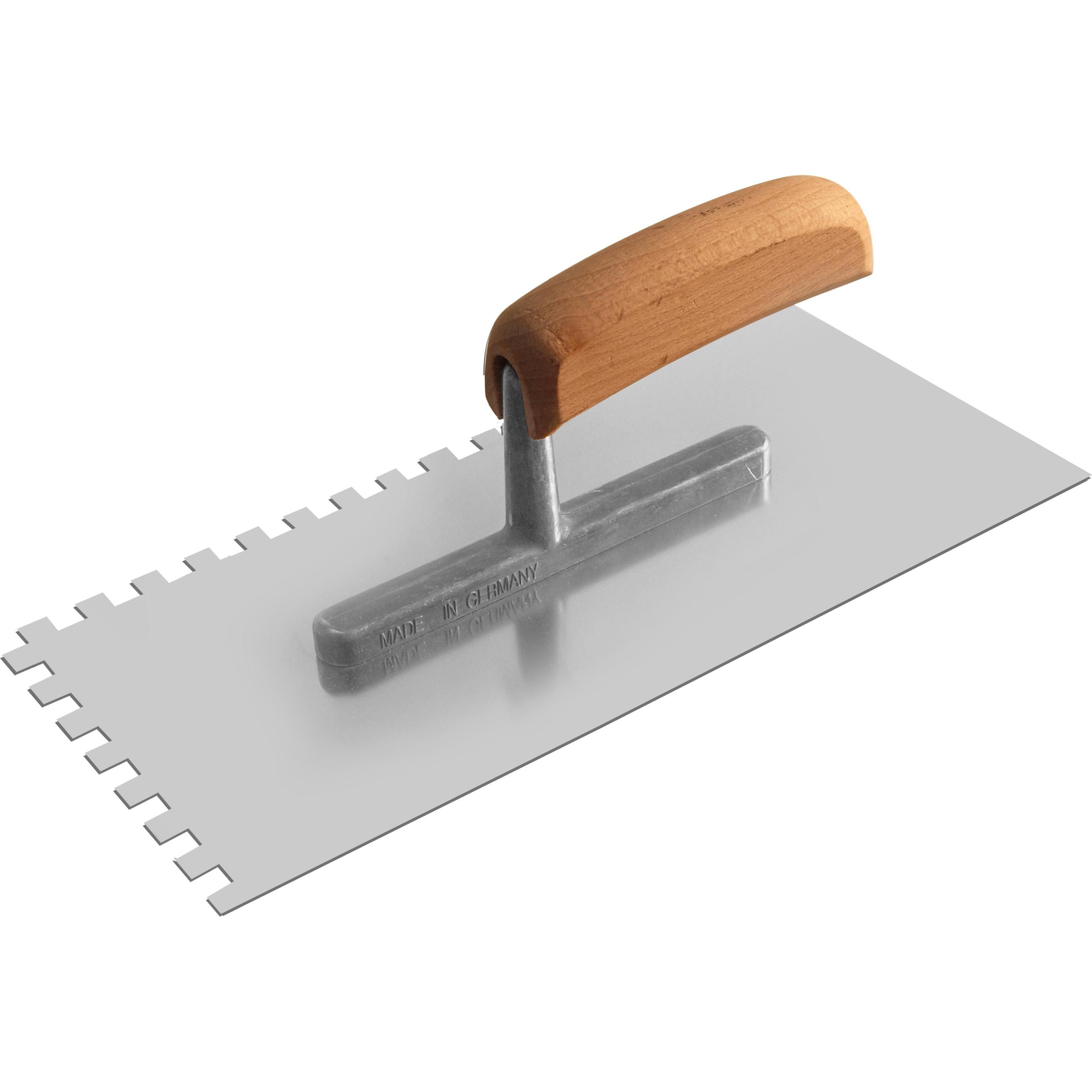 Tectool, Kelle + Spachtel, GLÄTTEKELLE E6, ROSTFREI, HOLZ, 280X130X0,7MM
