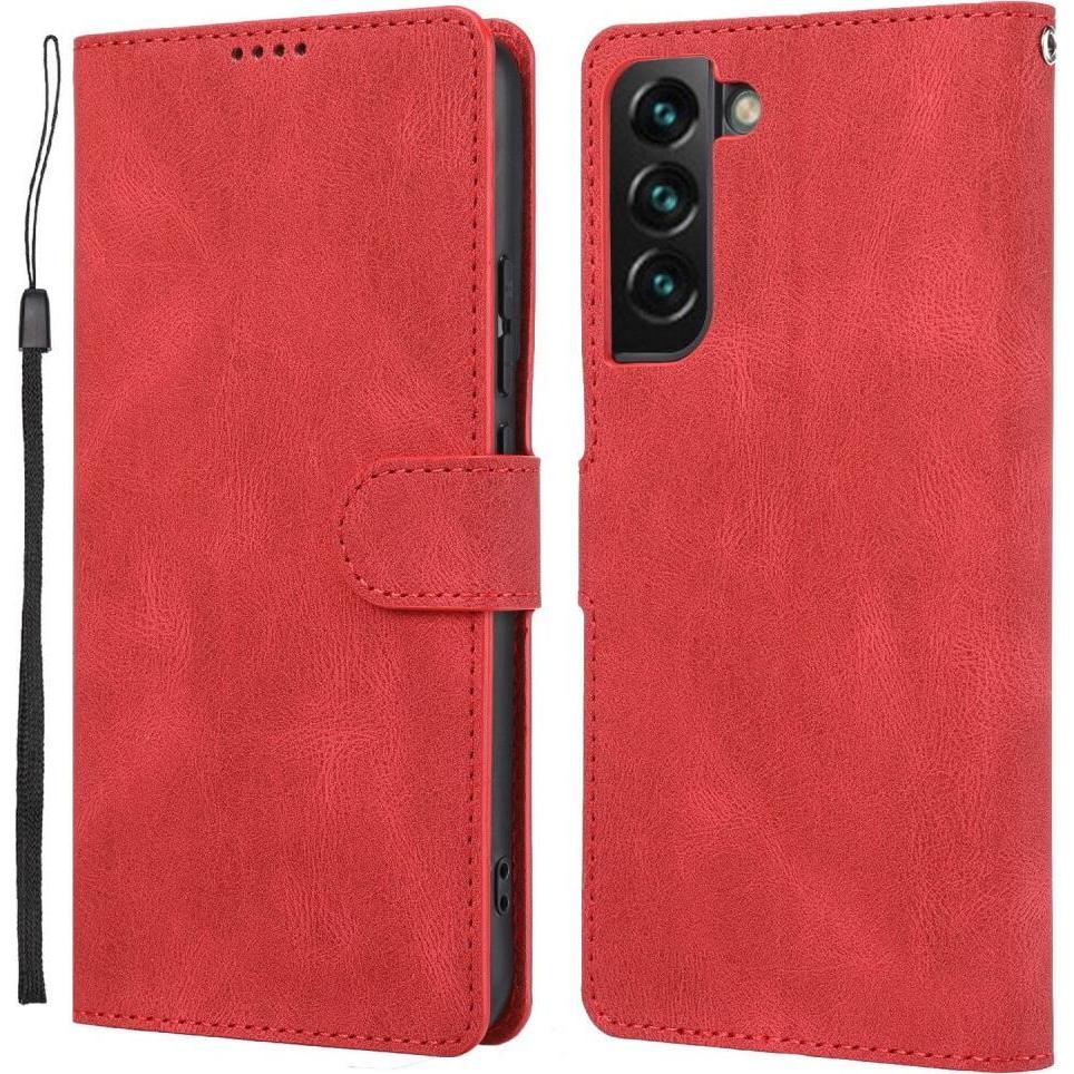 Cover-Discount Galaxy S23 - Leder Etui Hülle rot (Samsung Galaxy S23), Smartphone Hülle, Rot